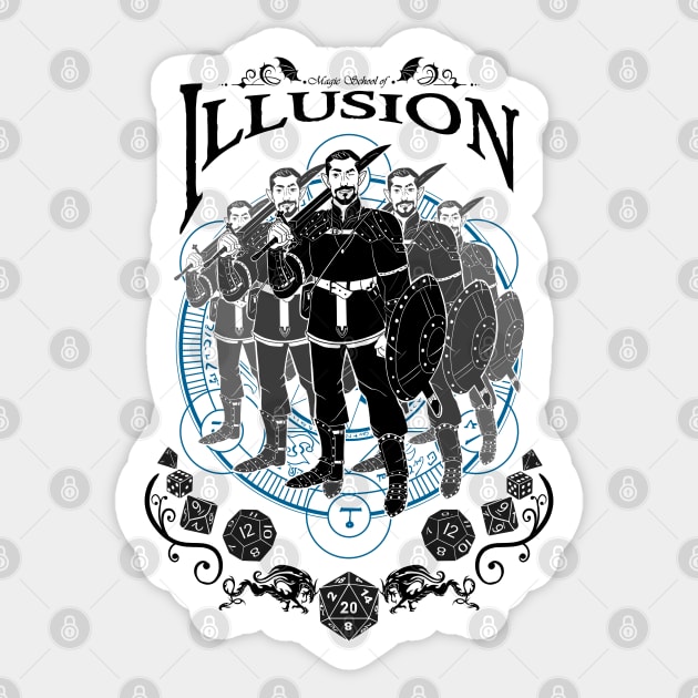 Illusion - D&D Magic School Series: Black Text Sticker by Milmino